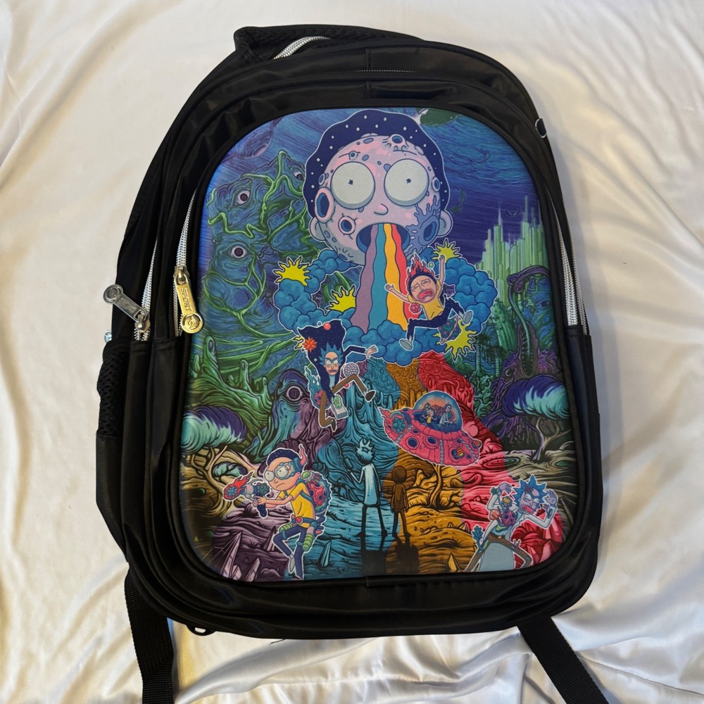Rick‎ and Morty Backpack Lunchbox Pencil Case 3 Piece School Set new 17"